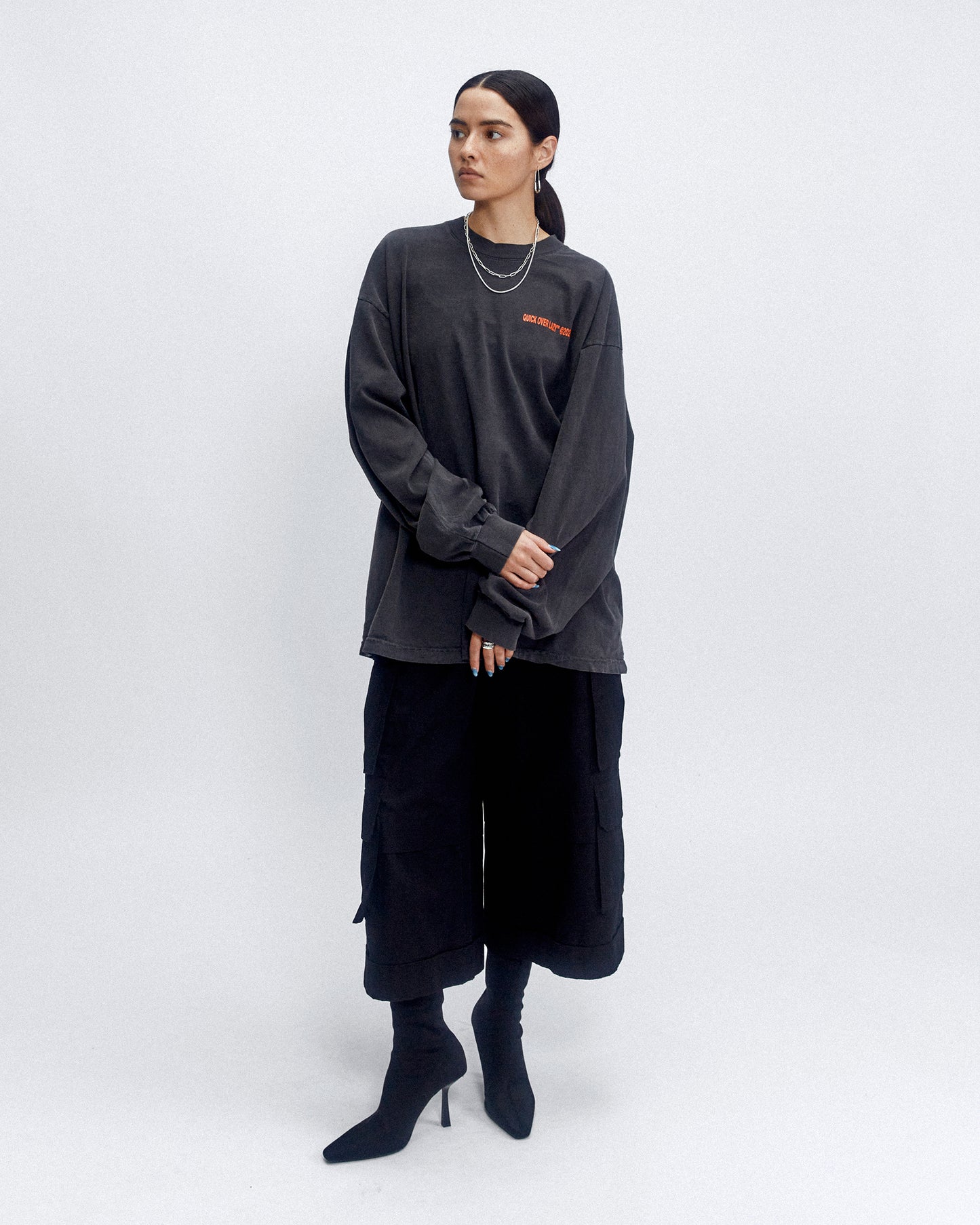 Quick Over Lazy Longsleeve T-Shirt - Vintage Black